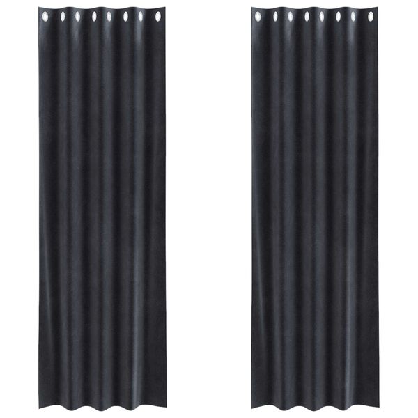 vidaXL Zatemňovacie z&aacute;vesy 2 pcs Tmavo &scaron;ed&aacute; 140 x 245 cm Zamat