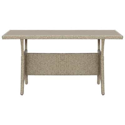 vidaXL Záhradný stôl sivý 130x70x66 cm polyratanový