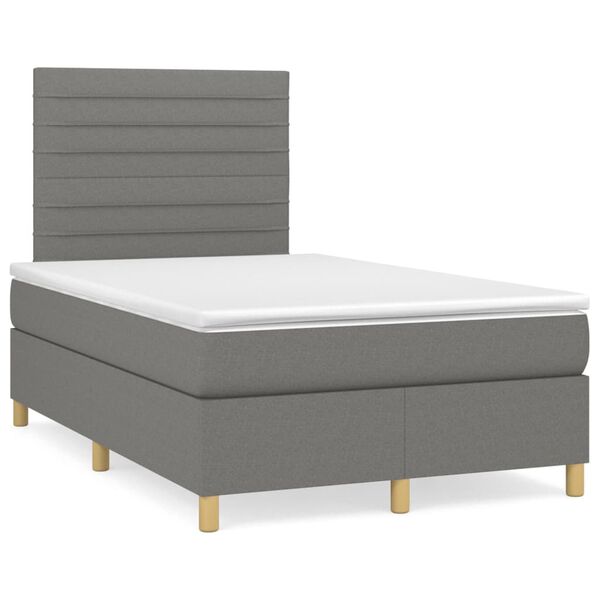 vidaXL Boxspring posteľ s matracom tmavosiv&yacute; 120x200 cm l&aacute;tka
