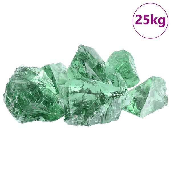 vidaXL Z&aacute;hradn&eacute; kamene Svetlo zelen&aacute; 12 cm Sklo