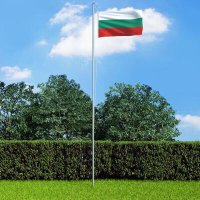 vidaXL Bulharská vlajka a stĺp 4 m hliníkový