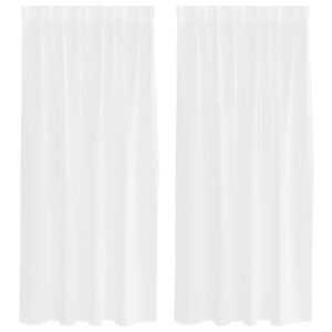 vidaXL Voile z&aacute;clona so z&aacute;clonami 2 pcs Biela 175 x 140 cm Polyester