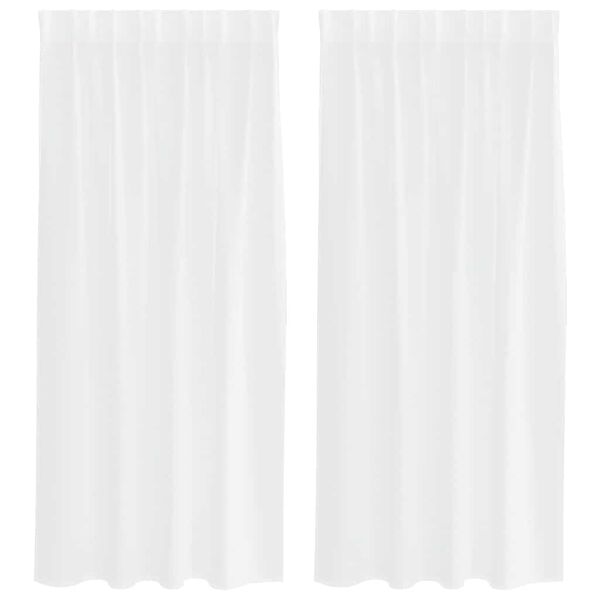 vidaXL Voile z&aacute;clona so z&aacute;clonami 2 pcs Biela 175 x 140 cm Polyester