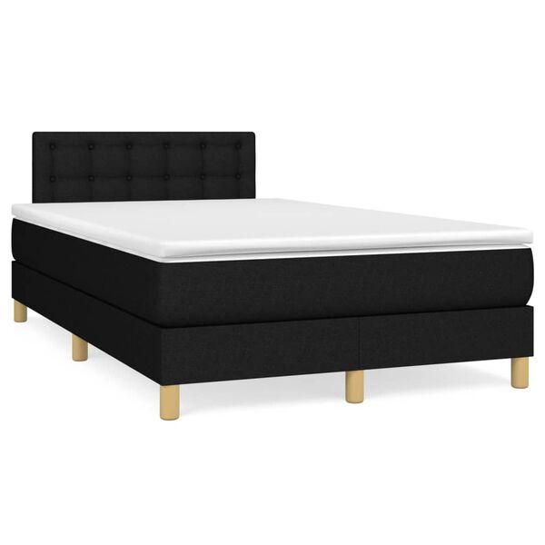 vidaXL Boxspring posteľ s matracom a LED, čierna 120x190 cm, l&aacute;tka