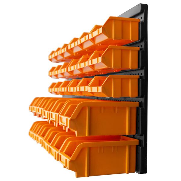 vidaXL 32-dielna sada úložných košov s nástennými panelmi žlto-čierna