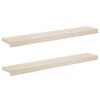 vidaXL Parapety 2 ks Biela 100 x 20 x 2 cm Mas&iacute;vne dubov&eacute; drevo