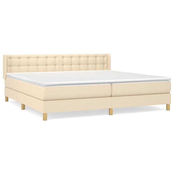 vidaXL Posteľn&yacute; r&aacute;m boxspring s matracom kr&eacute;mov&yacute; 180x200 cm l&aacute;tka