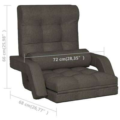 vidaXL Skladacia podlahová stolička s funkciou lôžka tmavosivá látka