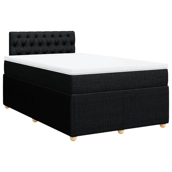 vidaXL Boxspring posteľ s matracom čierna 120x190 cm l&aacute;tka