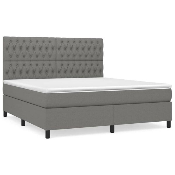 vidaXL Boxspring posteľ s matracom tmavosiv&aacute; 180x200 cm l&aacute;tka