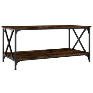 vidaXL Konferenčn&yacute; stol&iacute;k dymov&yacute; dub 100x50x45cm sprac. drevo a železo