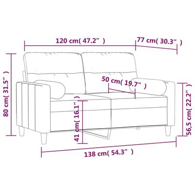 vidaXL 2-dielna sedacia súprava s vankúšmi tmavosivá 120 cm látka