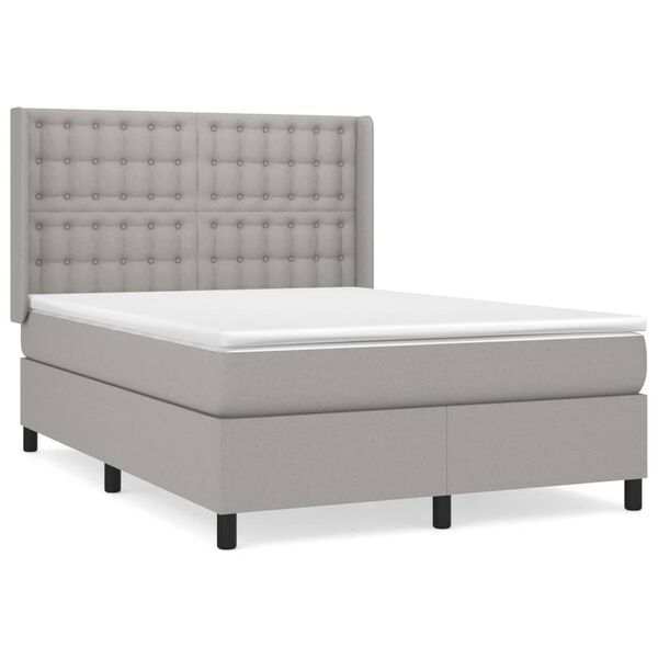 vidaXL Boxspring posteľ s matracom bledosiv&aacute; 140x200 cm l&aacute;tka