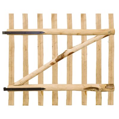 vidaXL Jednokrídlová brána, lieskové drevo, 100x90 cm