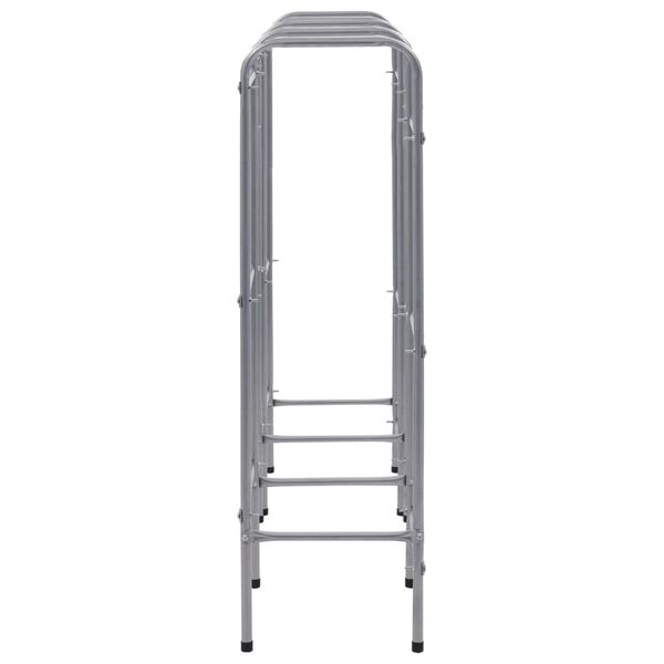 vidaXL Skladovac&iacute; reg&aacute;l na 9 prepraviek strieborn&yacute; 145x33x116 cm oceľ