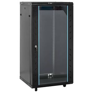 vidaXL 15U N&aacute;stenn&aacute; serverov&aacute; skriňa 19" IP20 čierna 60x60x120 cm