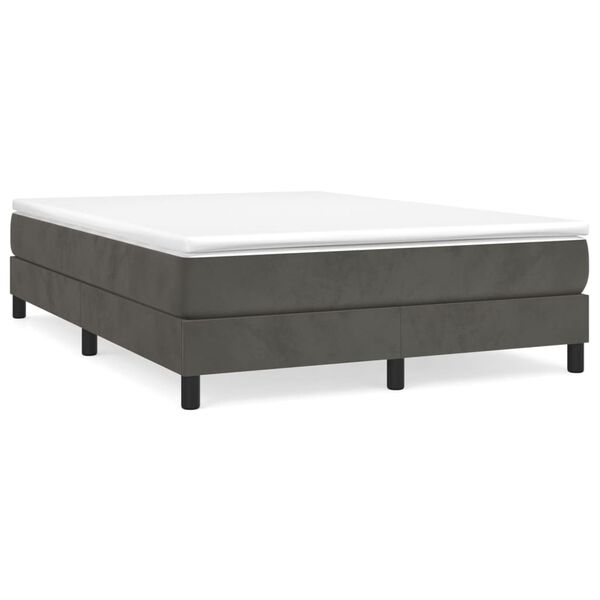 vidaXL Posteľný rám boxspring s matracom tmavosivý 140x190 cm zamat