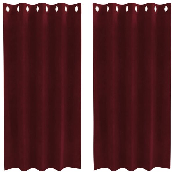 vidaXL Zatemňovacie závesy 2 pcs Víno červené 140 x 175 cm Zamat