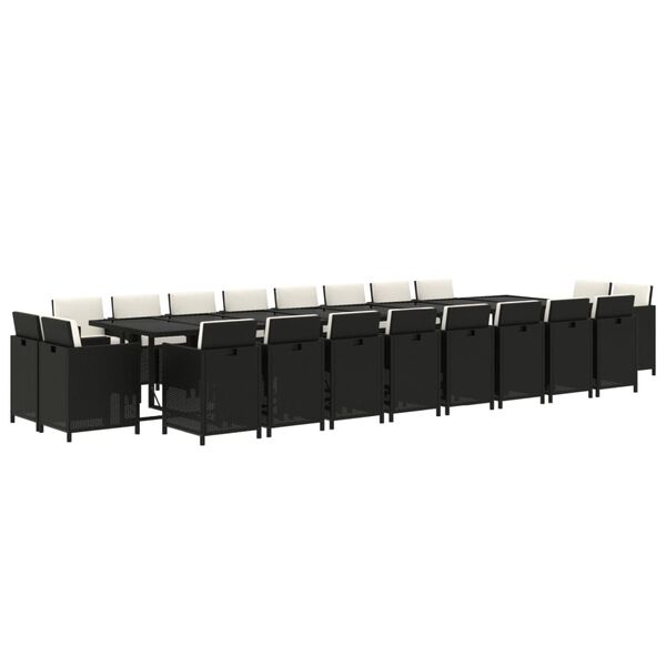 vidaXL 21-dielna z&aacute;hradn&aacute; jed&aacute;lensk&aacute; s&uacute;prava vank&uacute;&scaron;e čierna polyratan