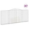 vidaXL Obl&uacute;kov&eacute; gabi&oacute;nov&eacute; ko&scaron;e 7ks 400x30x160/180cm pozinkovan&eacute; železo