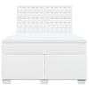vidaXL Boxspring posteľ s matracom biela 160x200 cm umel&aacute; koža