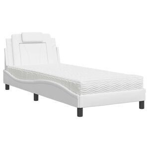 vidaXL Posteľ Viana s matracom biela 80x200 cm umel&aacute; koža