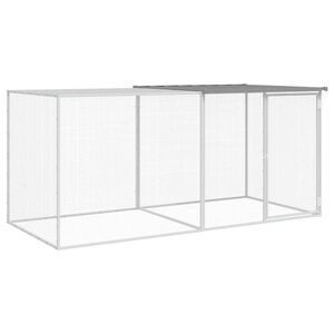 vidaXL Klietka pre kurčat&aacute; strecha bledosiv&aacute; 203x98x90 cm poz. oceľ