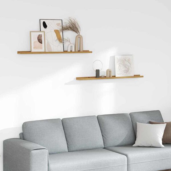 vidaXL Stenn&aacute; polica 2 pcs B&eacute;žov&aacute; 100 x 9 x 3 cm Kompozitn&eacute; drevo