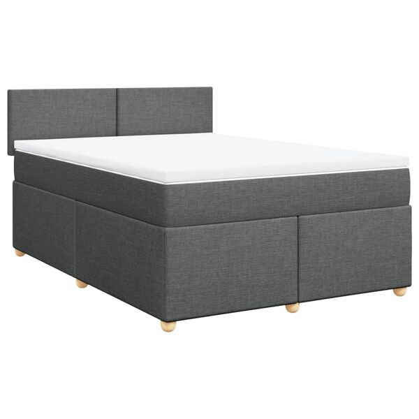 vidaXL Boxspring posteľ s matracom tmavosivá 140x190 cm látka