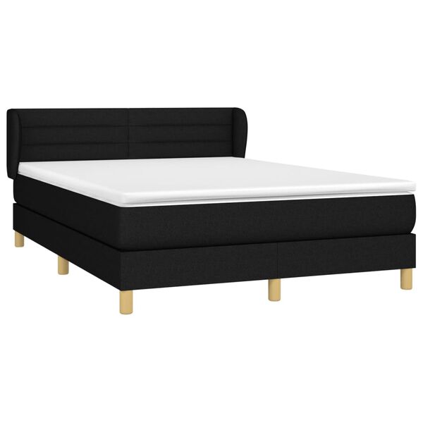 vidaXL Posteľn&yacute; r&aacute;m boxspring s matracom čierny 140x200 cm l&aacute;tka