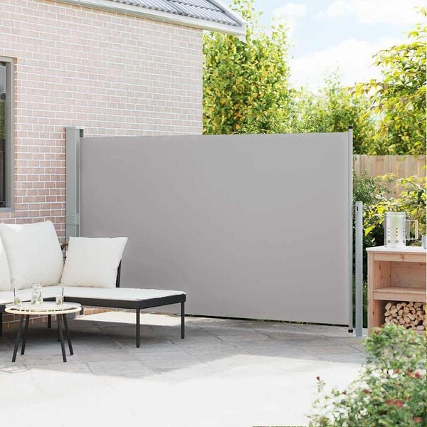 vidaXL Zaťahovacia bočn&aacute; mark&iacute;za na terasu 170x300 cm, siv&aacute;