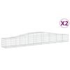 vidaXL Obl&uacute;kov&yacute; gabionov&yacute; k&ocirc;&scaron; 2 ks 400x50x40/60 cm pozinkovan&eacute; železo