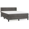 vidaXL Posteľn&yacute; r&aacute;m boxspring s matracom tmavosiv&yacute; 140x190 cm zamat