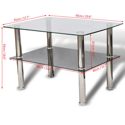 vidaXL Konferenčný stolík, sklenený, 2 úrovne