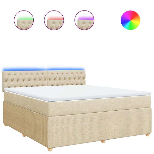 vidaXL Posteľn&yacute; r&aacute;m boxspring s matracom kr&eacute;mov&yacute; 180x200 cm l&aacute;tka