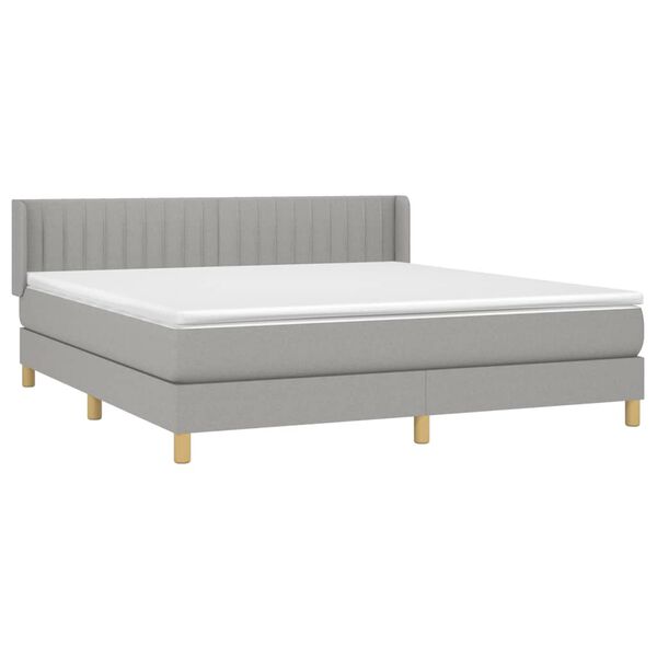 vidaXL Boxspring posteľ s matracom bledosiv&aacute; 180x200 cm l&aacute;tka