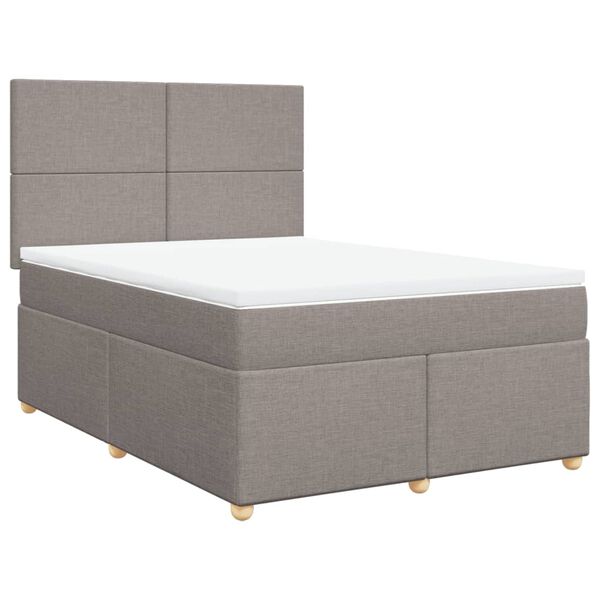vidaXL Posteľn&yacute; r&aacute;m boxspring s matracom sivohned 140x200 cm l&aacute;tka