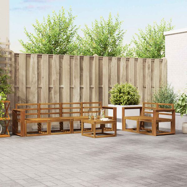 vidaXL Z&aacute;hradn&aacute; s&uacute;prava gaučov 7 pcs Pr&iacute;rodn&aacute; Pevn&eacute; ak&aacute;ciov&eacute; drevo