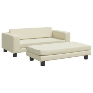 vidaXL Pelech pre psa s nadstavcom kr&eacute;mov&yacute; 100x50x30 cm umel&aacute; koža