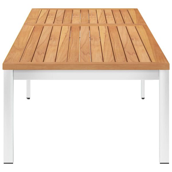 vidaXL Z&aacute;hradn&eacute; ležadlo s podložkou teakov&yacute; mas&iacute;v a nerezov&aacute; oceľ