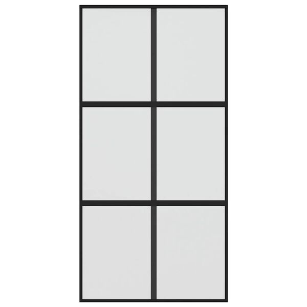 vidaXL Posuvn&eacute; dvere čierne 102,5x205 cm tvrden&eacute; sklo a hlin&iacute;k