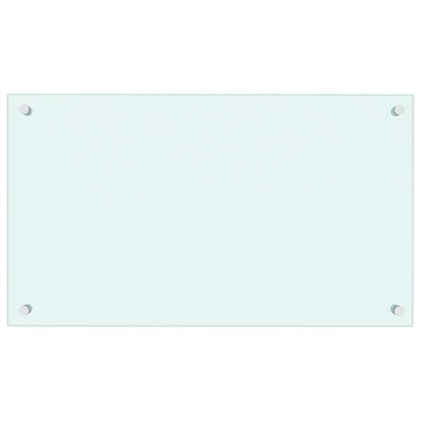 vidaXL Kuchynská zástena, biela 70x40 cm, tvrdené sklo