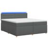 vidaXL Posteľ boxspring s matracom Tmavosiv&aacute; 200 x 200 cm L&aacute;tka