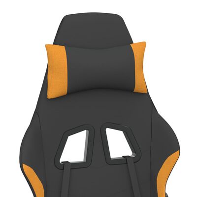 vidaXL Otočná herná stolička čierna a krémová látková