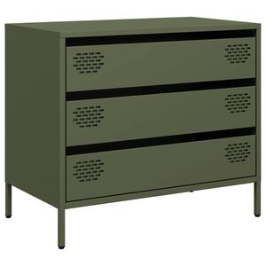 vidaXL Komoda olivovozelen&aacute; 68x39x58,5 cm oceľ valcovan&aacute; za studena