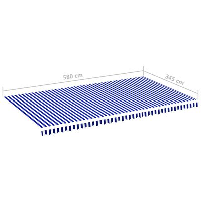 vidaXL Náhradná látka na markízu modro-biela 6x3,5 m