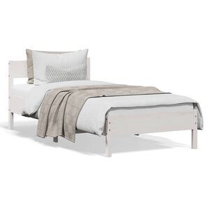 vidaXL Posteľ bez matraca biela 75x190 cm mas&iacute;vna borovica