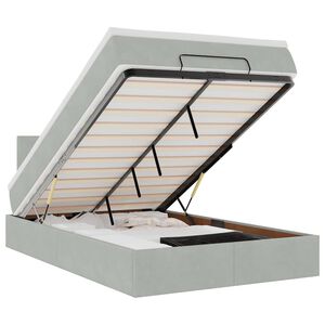 vidaXL Osmansk&yacute; r&aacute;m postele s matracom svetlosiv&aacute; 120x200 cm zamat