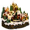 vidaXL Vianočn&aacute; dedinka s vlakom SALO 25,5 x 20 x 23 cm Živica