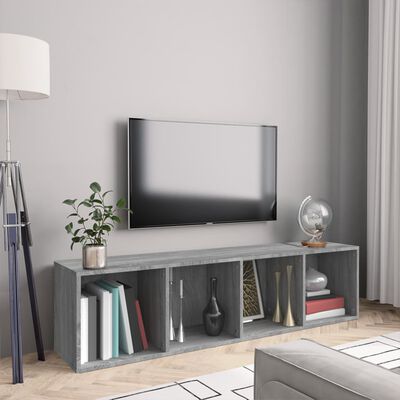 vidaXL Knižnica/TV skrinka sivá 143x30x36 cm spracované drevo